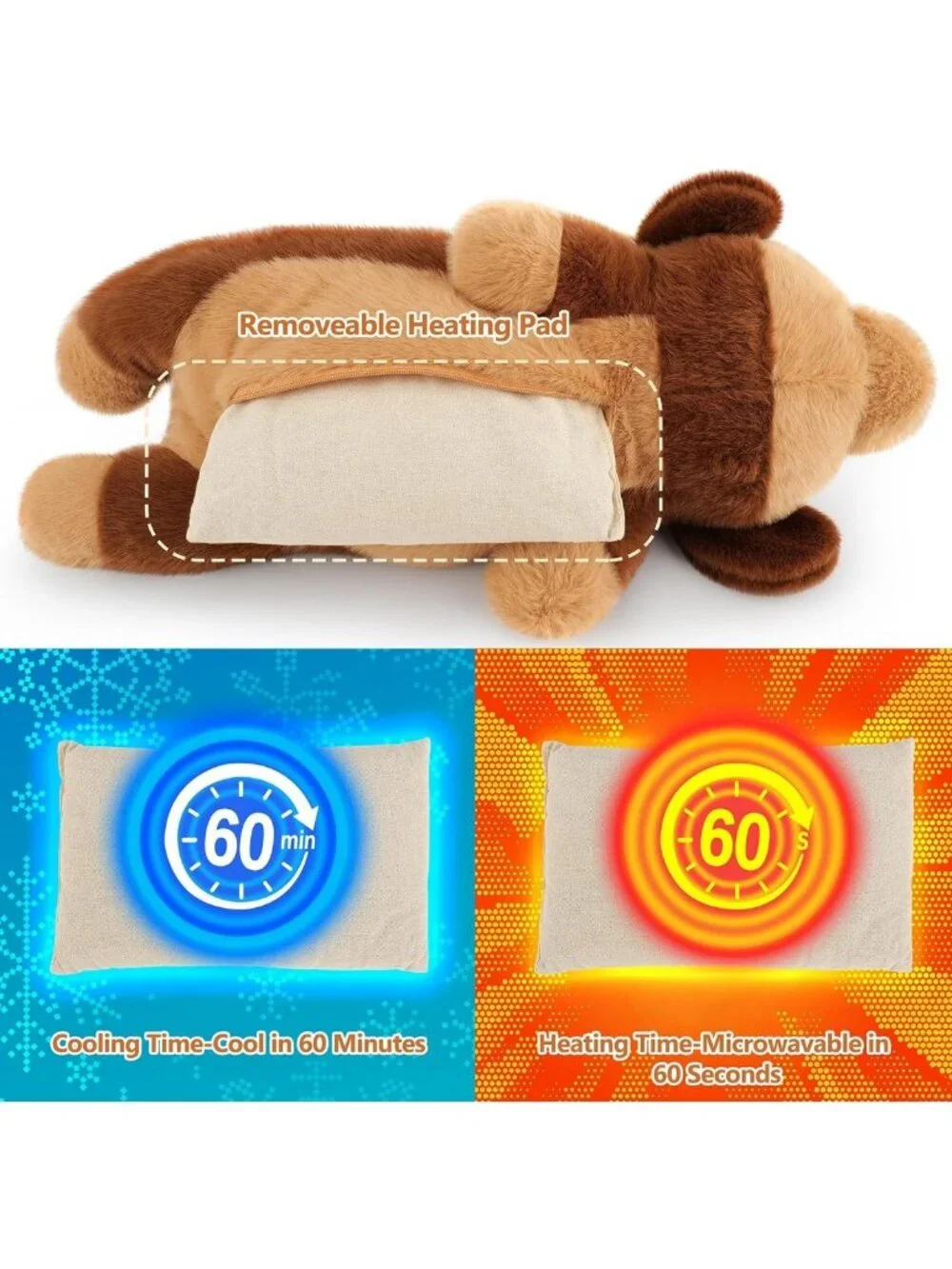 2lb Microwavable Dachshund Heating Pad for Cramps & Pain Relief - Gift for Kids